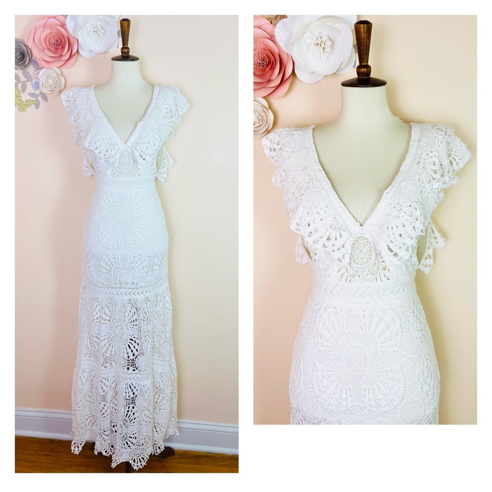 New! JEN’S PIRATE BOOTY Maldives Crochet Lace Maxi Dress - Picture 8 of 12